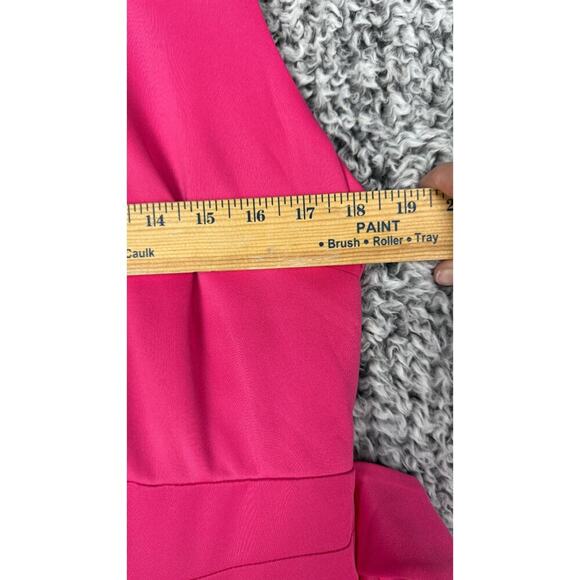 NWT Alexia Admor Valeria Dress Hot Pink Crew Neck Slit Thigh Knee Length Size XL - Picture 11 of 12